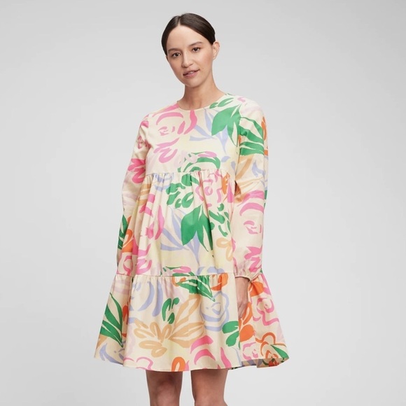 Gap Maternity Tiered‎ Dress in Multi Floral - Picture 1 of 7